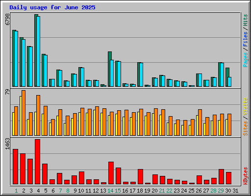 Daily usage for June 2025