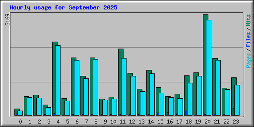 Hourly usage for September 2025